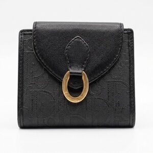 Christian Dior Monogram Black Compact Wallet